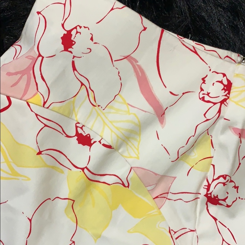 George Yellow & Pink Floral Stretch Mini Skirt 12 - Picture 4 of 7